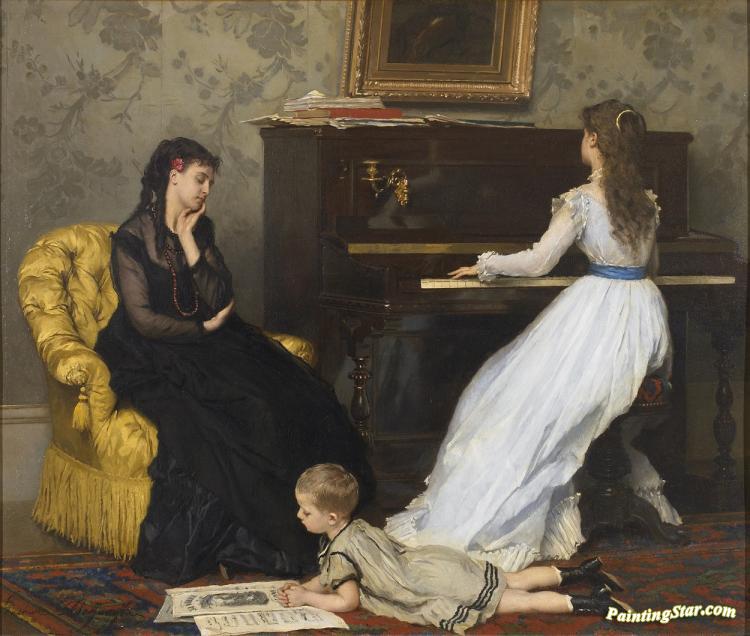 Practicing Artwork by Gustave-Leonard de Jonghe