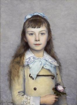 Portrait Of A Young Girl Artwork by Bernard Boutet De Monvel