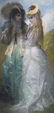 Miladys At Hyde-park Artwork by Gustave Doré