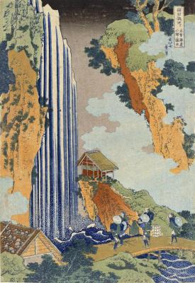 Ono Waterfall, The Kiso Highway Artwork by Katsushika Hokusai