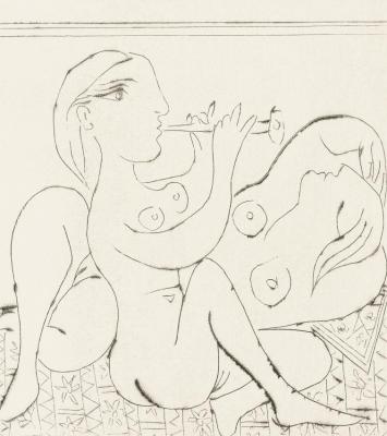 Flutiste Et Dormeuse Ii Artwork by Pablo Picasso