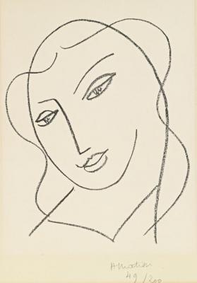Etudes Pour La Vierge,tete Voilee - Plate Ii Artwork by Henri Matisse