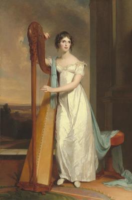 Lady With A Harp, Eliza Ridgely, 1818 Artwork by Thomas Sully