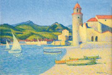 Voiles Blanches A Collioure(1928) Artwork by Achille Lauge