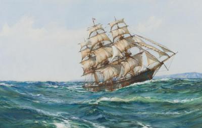 Nearing Port - The Mary Glover Artwork by Montague Dawson