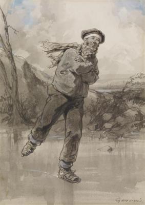 The Twelve Months, December,1866 Artwork by Paul Gavarni