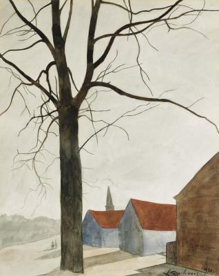 Tree Near A Village Artwork by Leon Spilliaert
