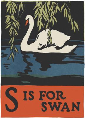Alphabet - S Is For Swan Artwork by C.b. Falls