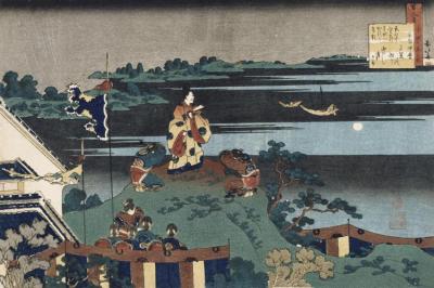 The Exiled Poet Nakamaro Artwork by Katsushika Hokusai