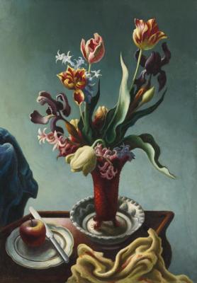 Still Life With Spring Flowers Artwork by Thomas Hart Benton