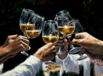 For A Better Life Ii White Wine Artwork by Fabian Perez