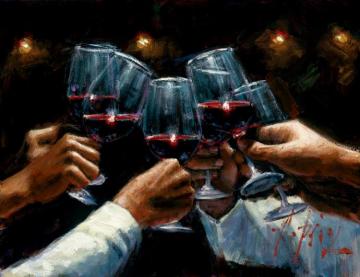 For A Better Life Red Wine With Lights Artwork by Fabian Perez