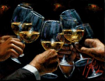 For A Better Life White Wine With Reflections Artwork by Fabian Perez