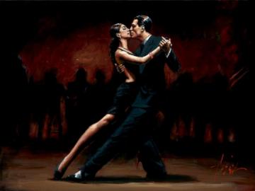 Tango In Paris Black Suit Artwork by Fabian Perez