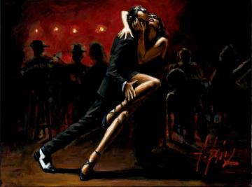 Tango In Red Artwork by Fabian Perez