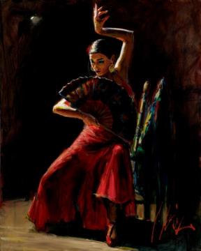 Celina Con Abanico Artwork by Fabian Perez