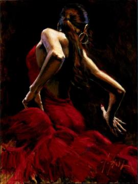 Dancer In Red Artwork by Fabian Perez