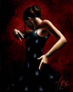 El Baile De Flamenco En Rojo Pokadots Artwork by Fabian Perez