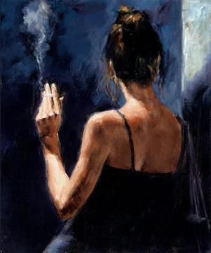 Brunette Artwork by Fabian Perez
