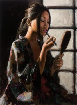 Geisha With Mirror Artwork by Fabian Perez