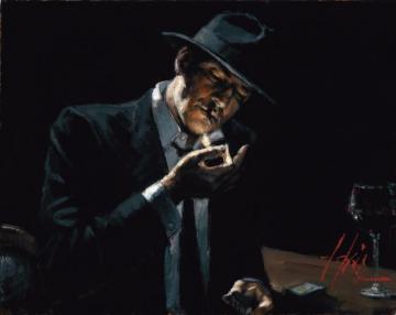 Man Lighting A Cigarette Artwork by Fabian Perez