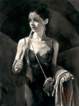 Night Walk Ii Artwork by Fabian Perez