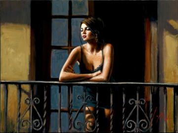Saba At The Balcony Vi Artwork by Fabian Perez
