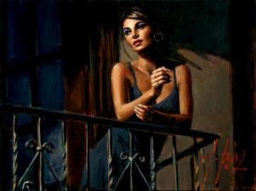 Saba At The Balcony Vii Artwork by Fabian Perez
