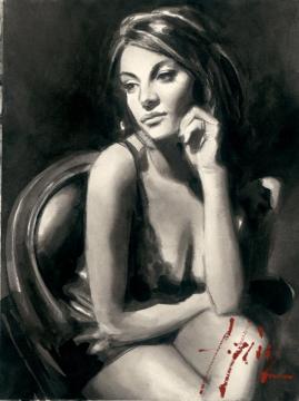 Saba On The Chair Artwork by Fabian Perez