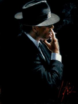 Smoking Under The Light I Artwork by Fabian Perez