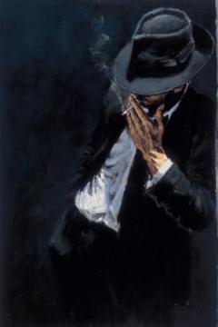 Study For Man In Black Suit Artwork by Fabian Perez