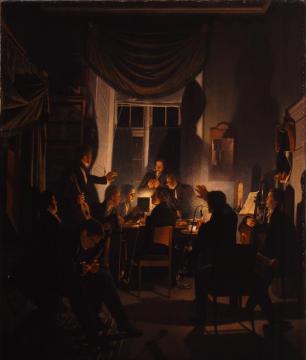 A Smoking Party(1828) Artwork by Wilhelm Bendz