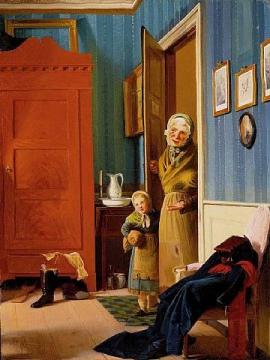 The Visit Of The Beggar And Her Child(1829) Artwork by Wilhelm Bendz