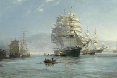 Chinese Port Morning Departure Artwork by Montague Dawson
