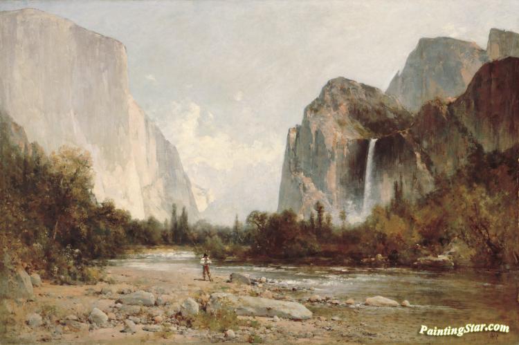 Yosemite, Bridal Veil Falls Artwork by Thomas Hill