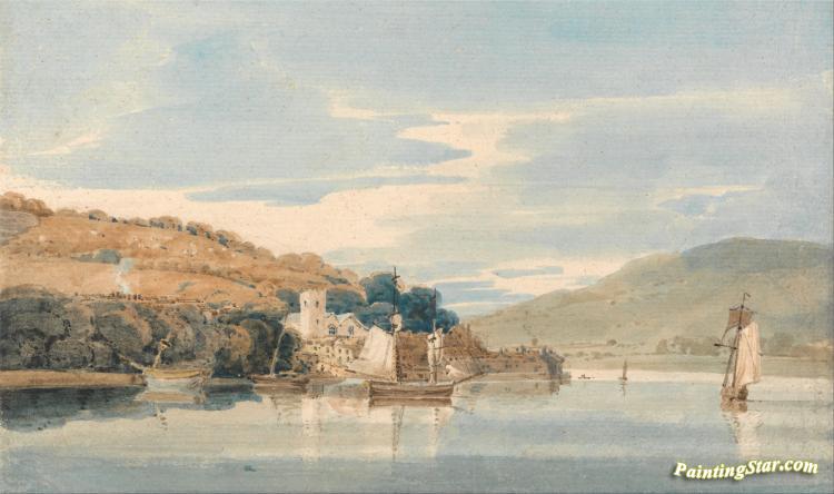 Kingswear Seen From Dartmouth,devon Artwork by Thomas Girtin