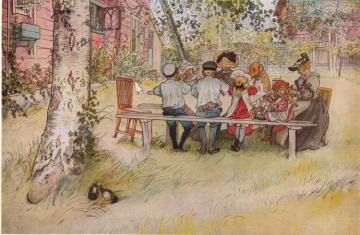 Breakfast Under The Big Birch,1896 Artwork by Carl Larsson