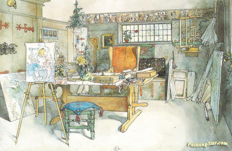 Carl Larsson's Studio,right Artwork by Carl Larsson