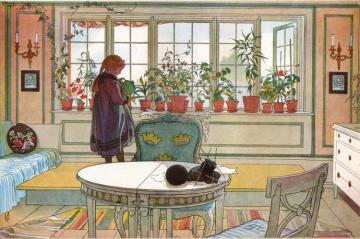 Flowers On The Windowsill Artwork by Carl Larsson