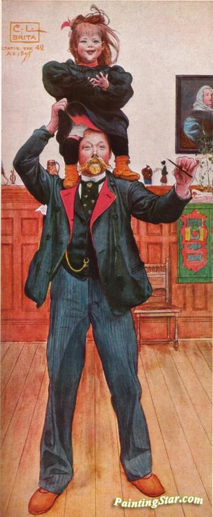 Self-portrait With Brita Artwork by Carl Larsson