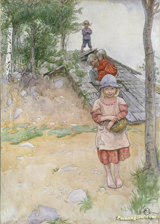 By The Cellar Artwork by Carl Larsson