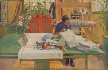 Naaiend Meisje, 1911 Artwork by Carl Larsson