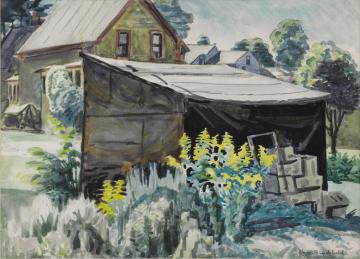 Goldenrod And Shed(1923) Artwork by Charles Burchfield