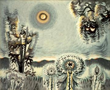 Sultry Moon Artwork by Charles Burchfield
