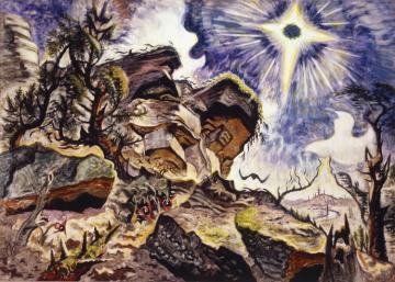Sun And Rocks Artwork by Charles Burchfield