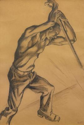 Road Worker Artwork by Thomas Hart Benton