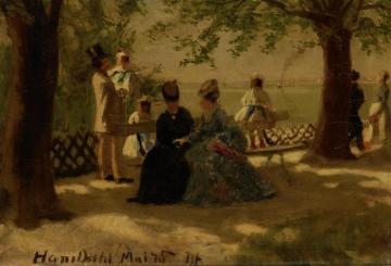 Elegant Figures In A Park(1875) Artwork by Hans Dahl