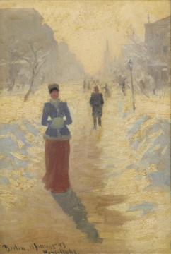 Snowy Street,berlin(1893) Artwork by Hans Dahl