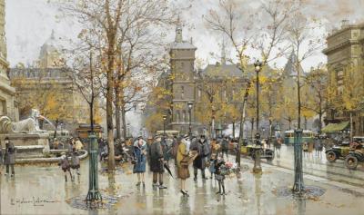 La Place Du Chatelet Artwork by Eugene Galien-Laloue