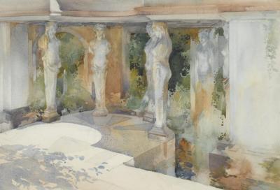 The Temple Of Diane, Nimes; Goddesses Of Gracious Shade Artwork by Sir William Russell Flint